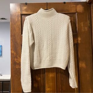 ASTR Wool Blend Cream Turtleneck Sweater